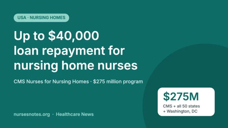 Nurses for Nursing Homes: CMS Offers Up to $40,000 Loan Repayment to Nurses Who Work in Long-Term Care