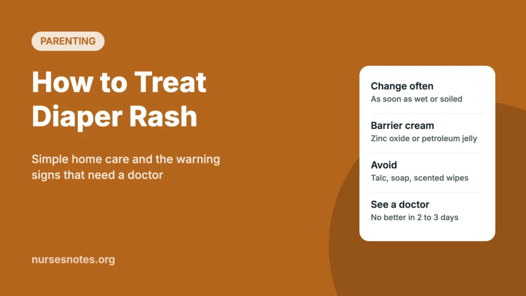 How to treat diaper rash graphic with home care tips and when to see a doctor