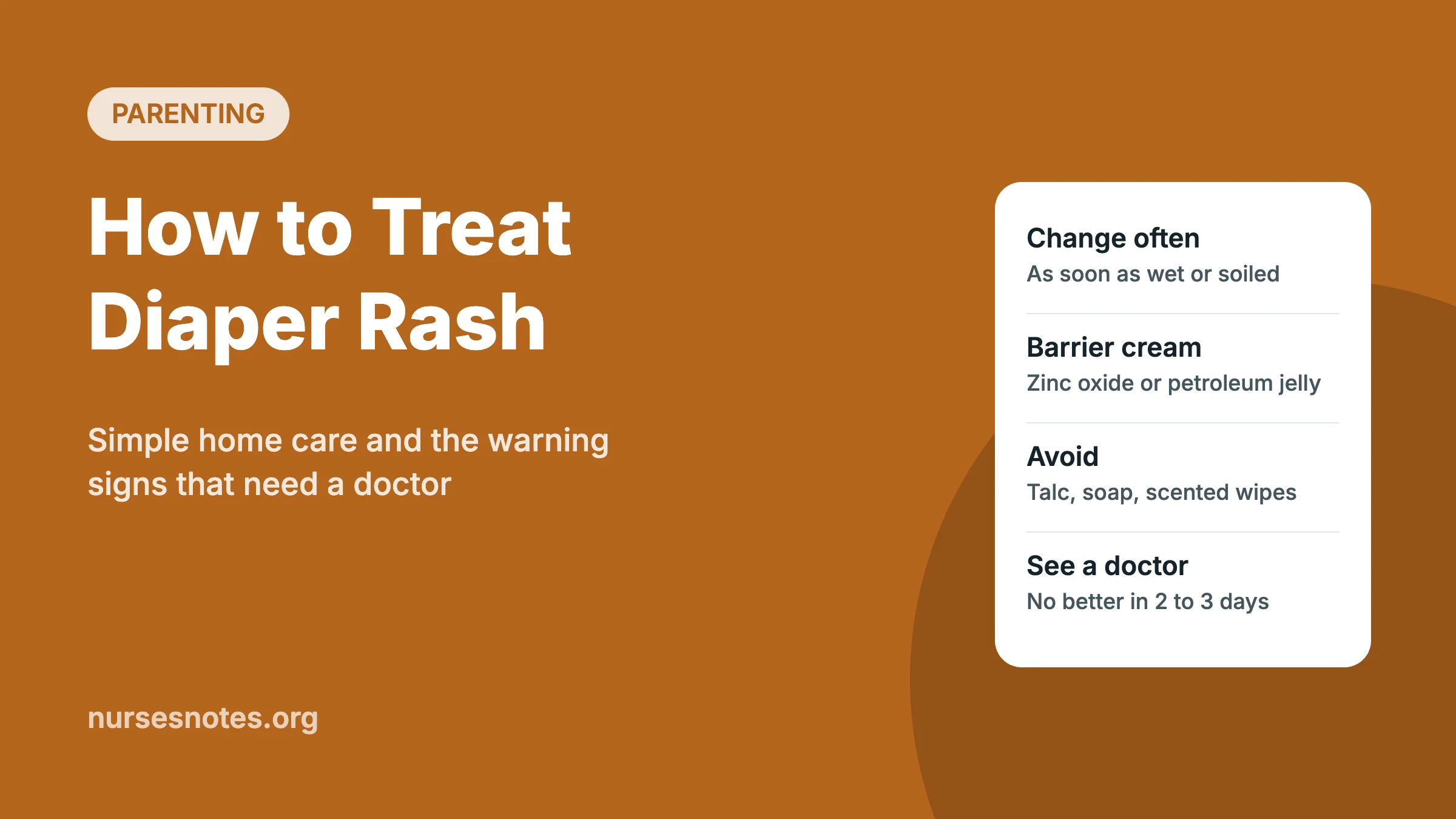 How to treat diaper rash graphic with home care tips and when to see a doctor